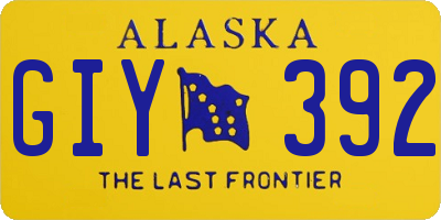 AK license plate GIY392