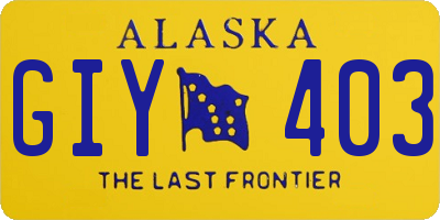 AK license plate GIY403
