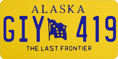 AK license plate GIY419