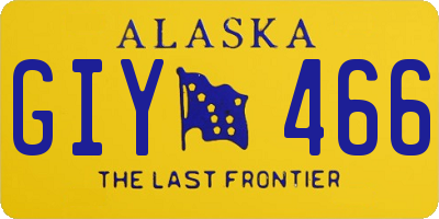 AK license plate GIY466