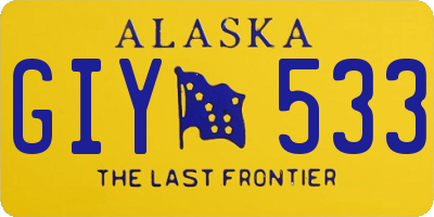 AK license plate GIY533