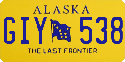 AK license plate GIY538