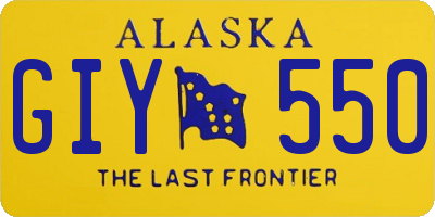AK license plate GIY550