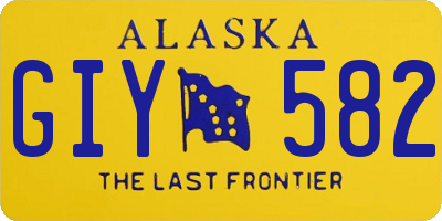 AK license plate GIY582