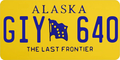 AK license plate GIY640