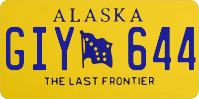 AK license plate GIY644