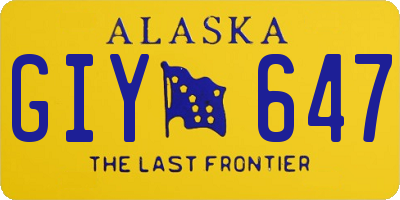 AK license plate GIY647
