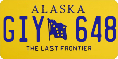AK license plate GIY648