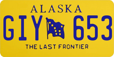 AK license plate GIY653