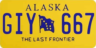 AK license plate GIY667