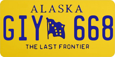 AK license plate GIY668