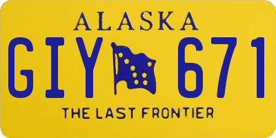 AK license plate GIY671