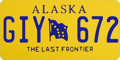 AK license plate GIY672
