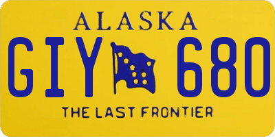 AK license plate GIY680
