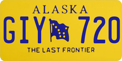 AK license plate GIY720