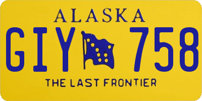 AK license plate GIY758
