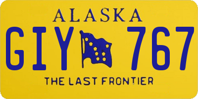 AK license plate GIY767