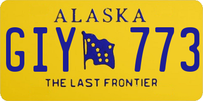 AK license plate GIY773