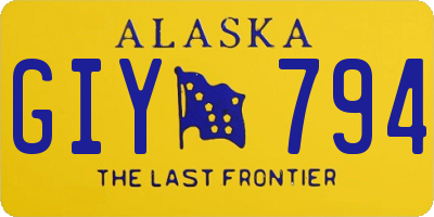 AK license plate GIY794