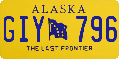 AK license plate GIY796