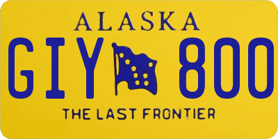 AK license plate GIY800
