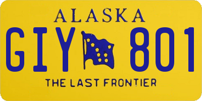 AK license plate GIY801