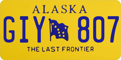 AK license plate GIY807