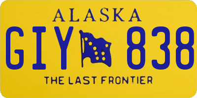 AK license plate GIY838