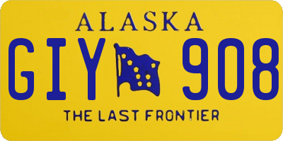 AK license plate GIY908