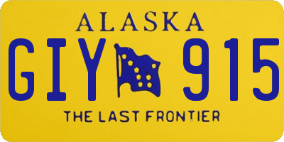 AK license plate GIY915