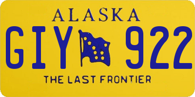 AK license plate GIY922