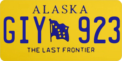 AK license plate GIY923