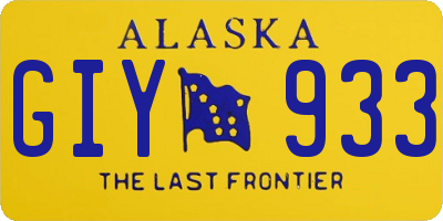 AK license plate GIY933