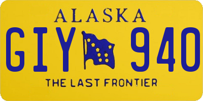 AK license plate GIY940