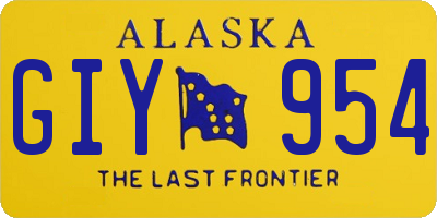 AK license plate GIY954