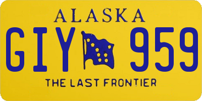 AK license plate GIY959