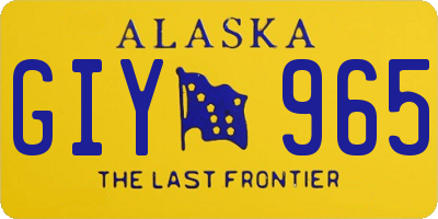 AK license plate GIY965