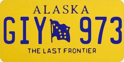 AK license plate GIY973