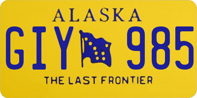 AK license plate GIY985