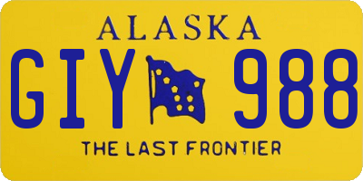 AK license plate GIY988