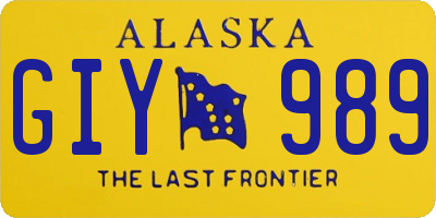AK license plate GIY989