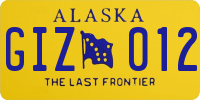 AK license plate GIZ012