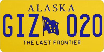 AK license plate GIZ020