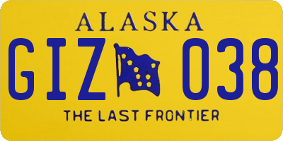 AK license plate GIZ038
