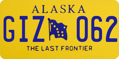 AK license plate GIZ062