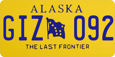 AK license plate GIZ092