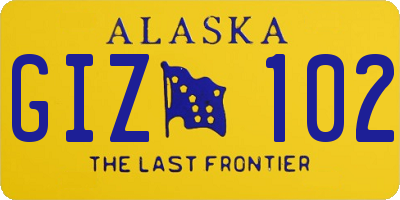 AK license plate GIZ102