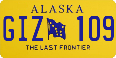 AK license plate GIZ109