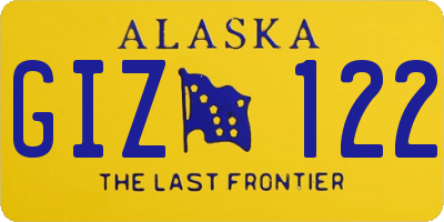 AK license plate GIZ122