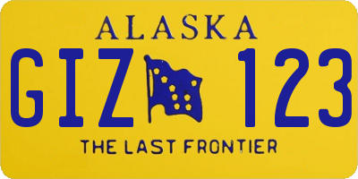 AK license plate GIZ123